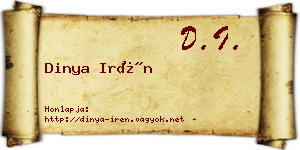 Dinya Irén névjegykártya